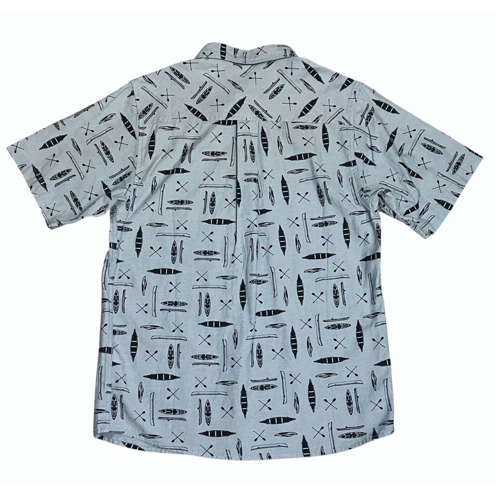 KAVU Juan Paddle Out Blue Button Down Shirt Cotton Preppy Outdoors Men's M NWT - Picture 2 of 10